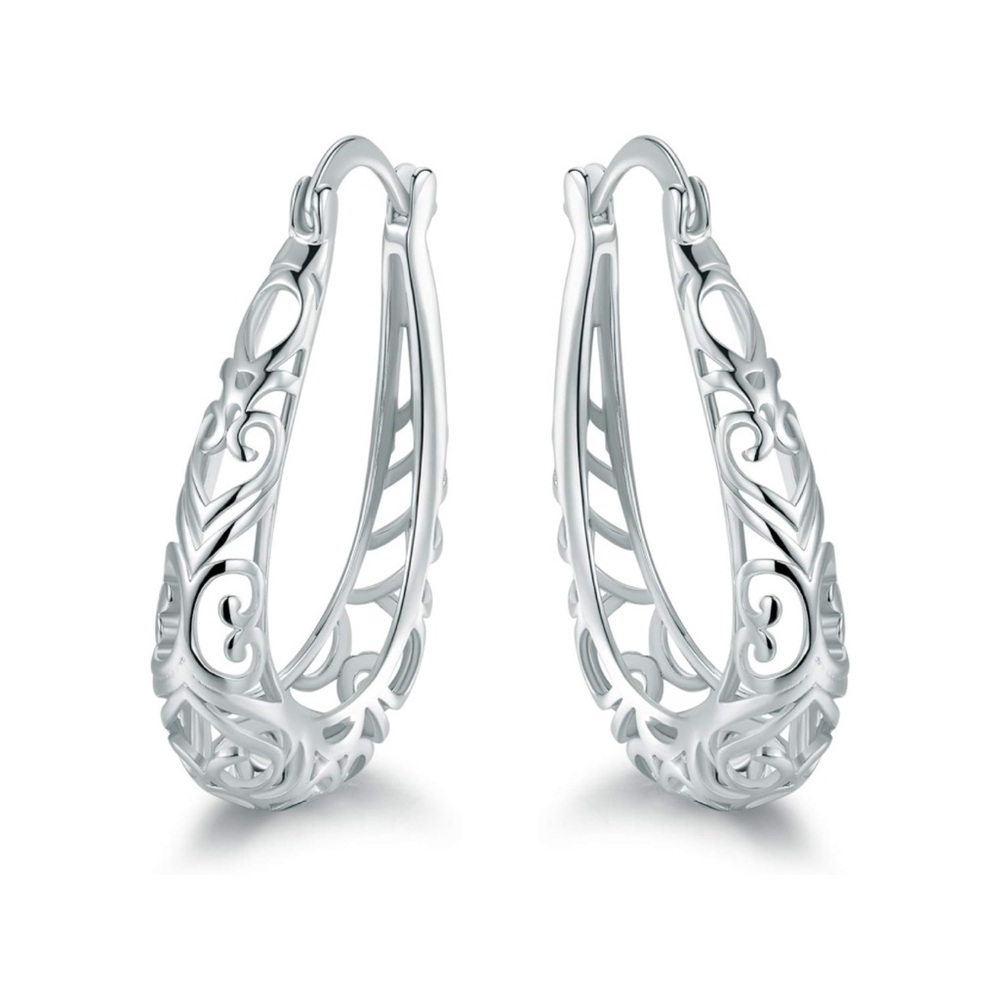 14k Vermeil Vintage Filigree Gold Hoop Earrings